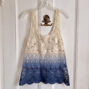 Ombré blue lace shirt